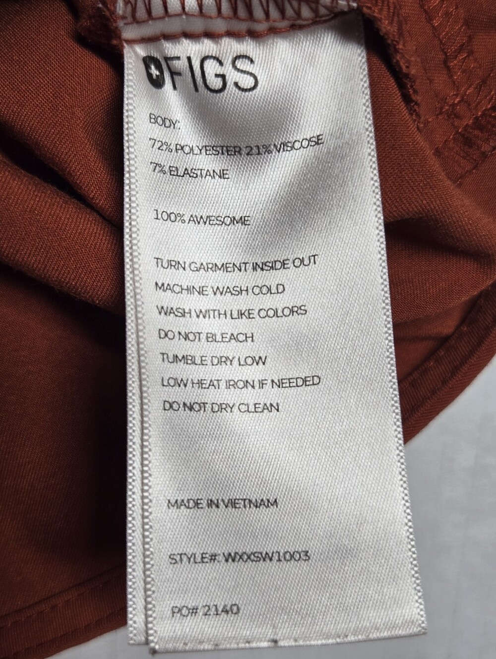 Figs Rafaella Oversized Scrub Top Burnt Orange Size Medium - Picture 11 of 12